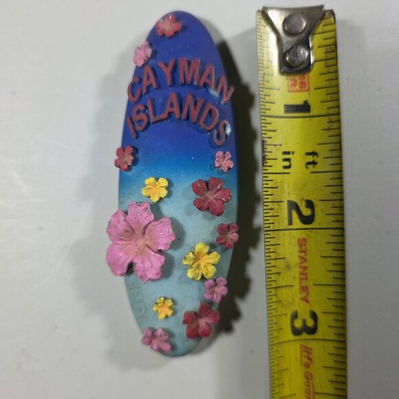 Cayman Islands Surfboard Magnet With Floral Design vacation Souvenir beach - Picture 3 of 3